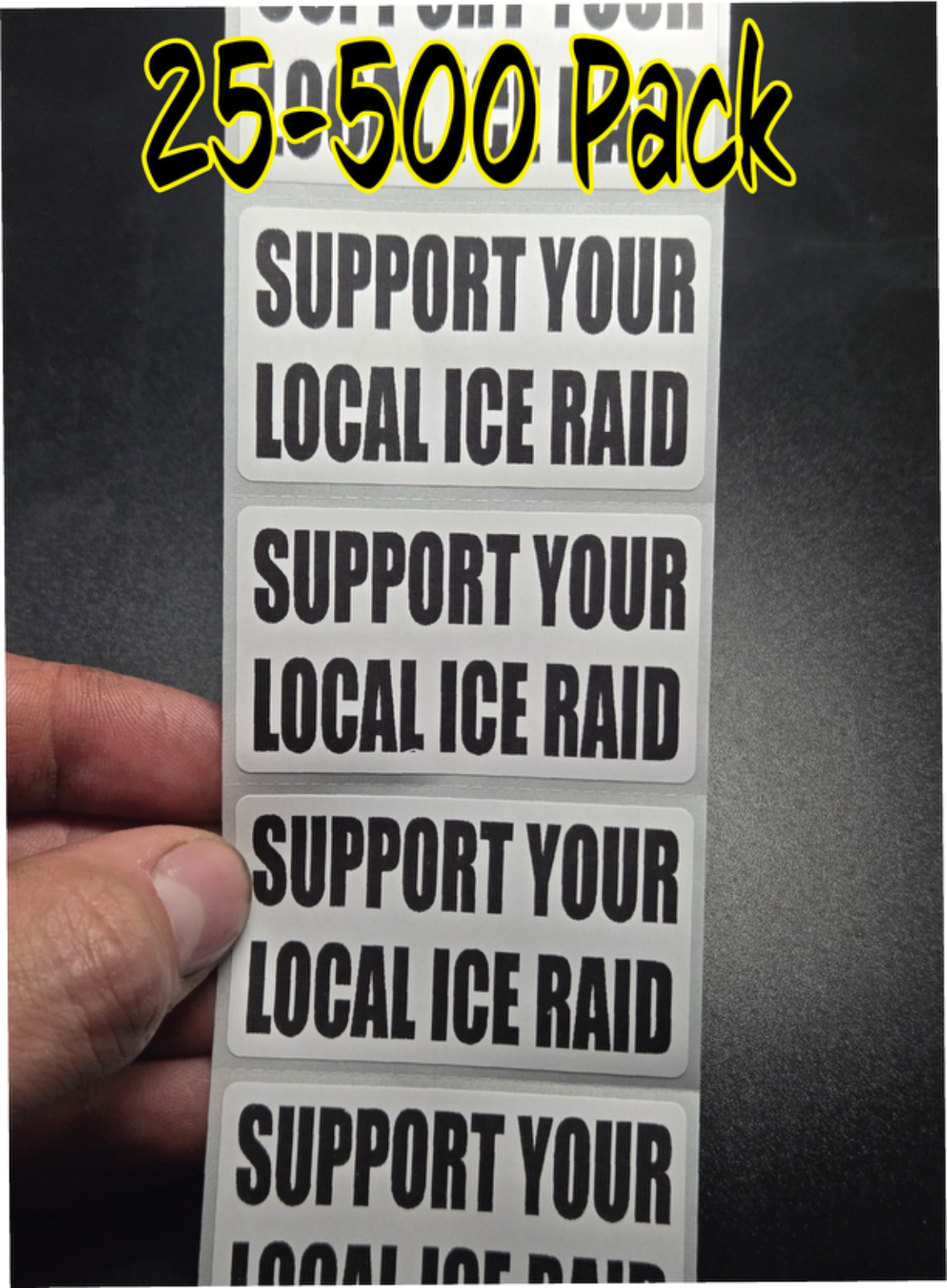 SUPPORT YOUR LOCAL ICE RAID 25-500 bulk pack stickers decals label stand with
