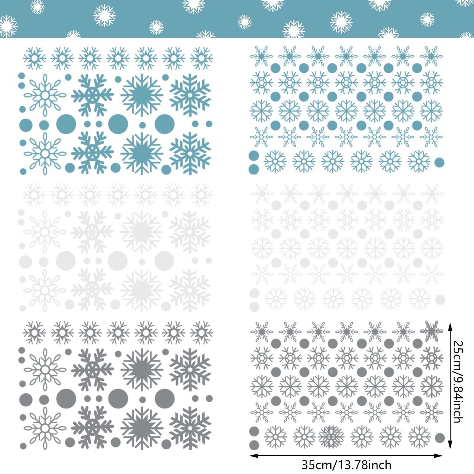 Outus 249 Pcs/ 6 Sheets Winter Snowflakes Wall Decals Snowflake Wall Winter C…