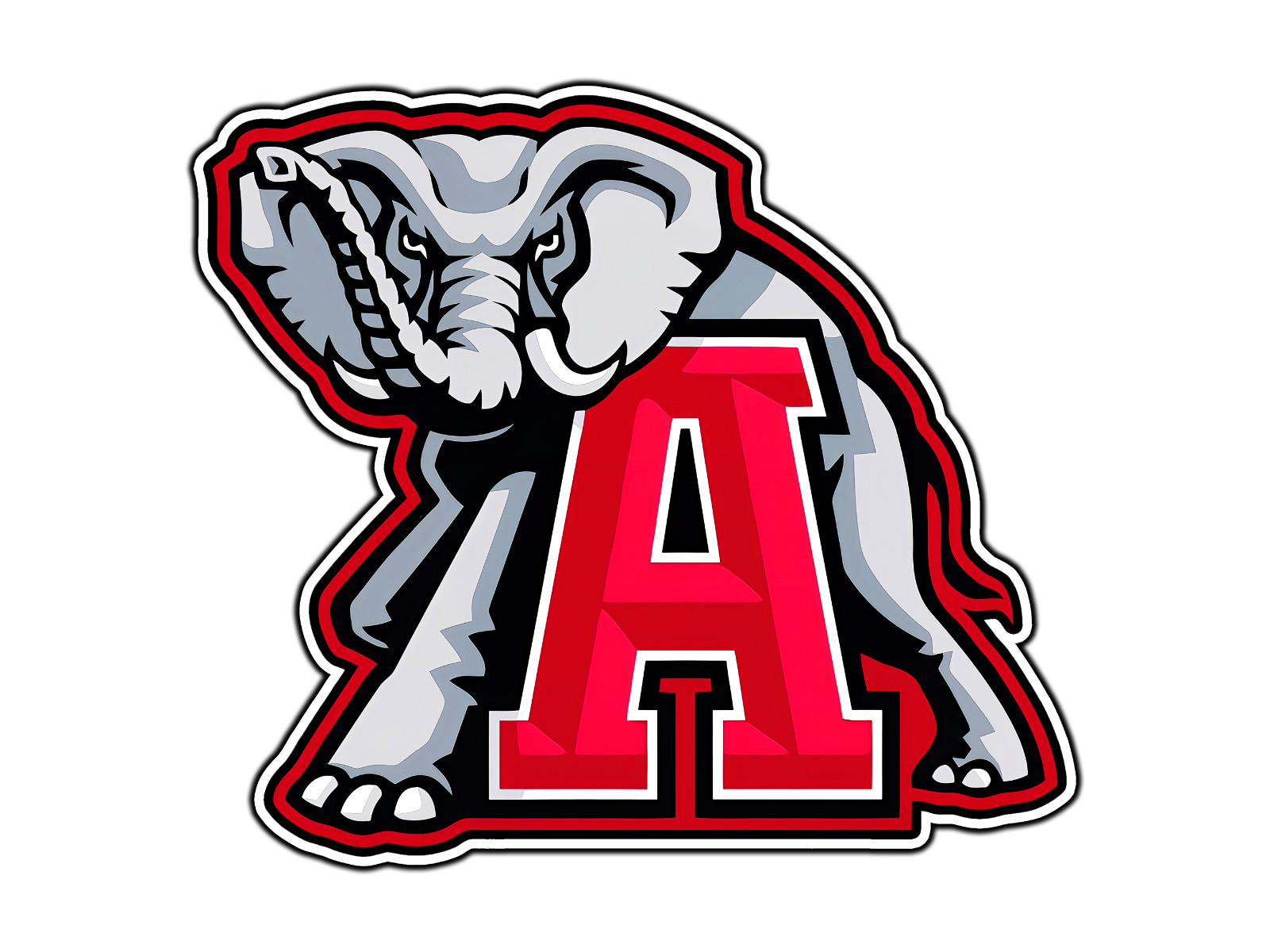#248 Alabama Roll Tide Elephant A Logo Waterproof Vinyl Sticker Decal Die-Cut