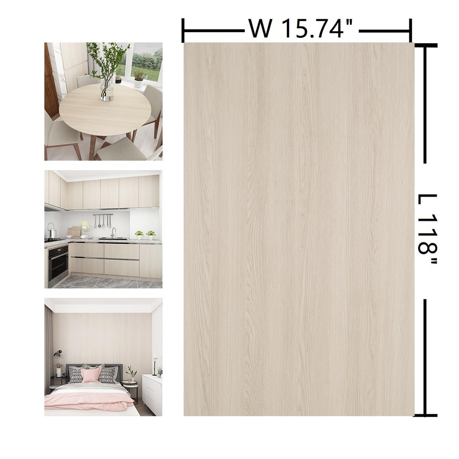 Beige Cherry Wood Wallpaper Peel and Stick Wallpaper Thick Wood Grain Contact…