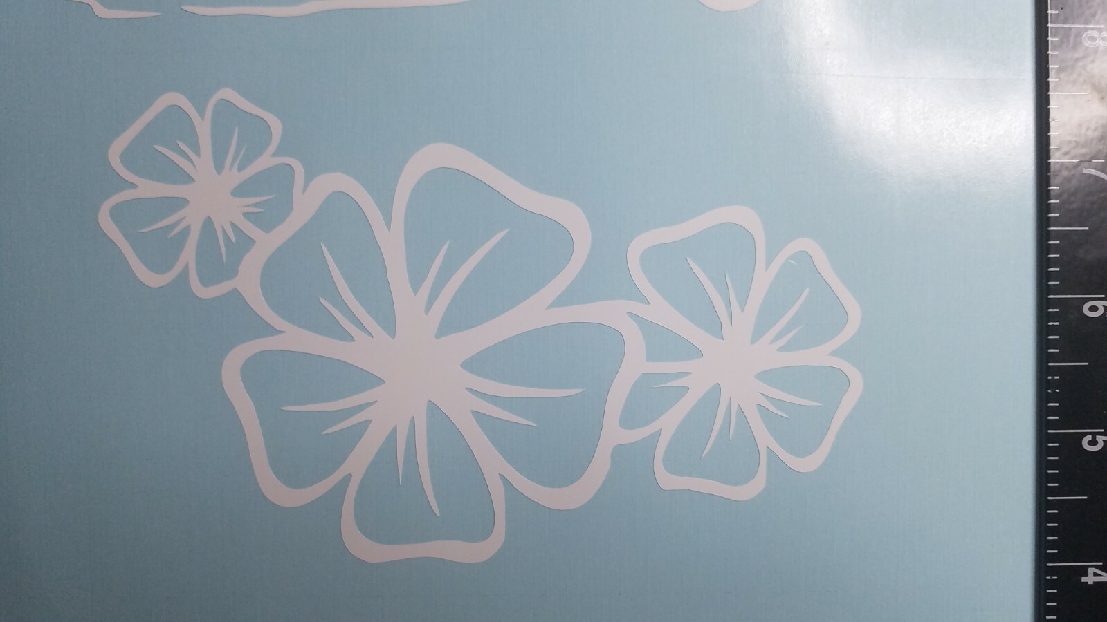 Plumeria Flowers Vinyl Decal 5.5" W – windows car truck Laptops office yeti