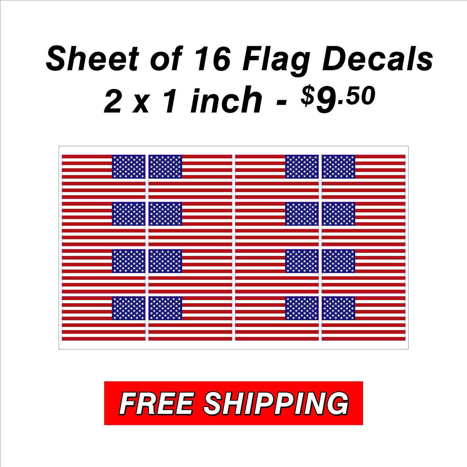 Set of Right and Left American Flag Stickers