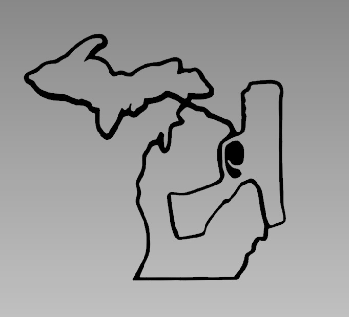 Michigan Bearing Arms Die Cut Window Sticker Decal – Multiple Colors