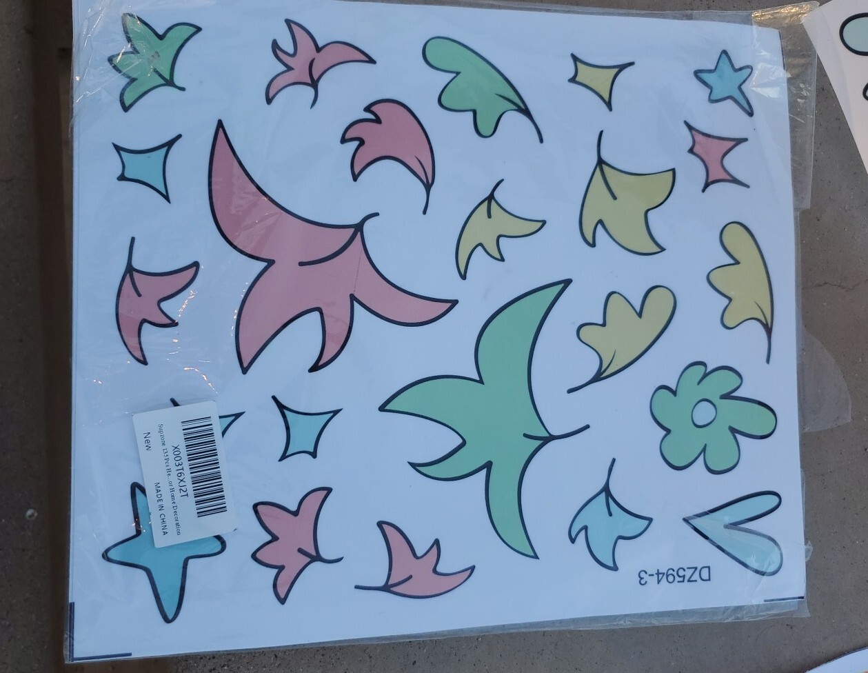 6 Sheets Of Colorful Wall Decals