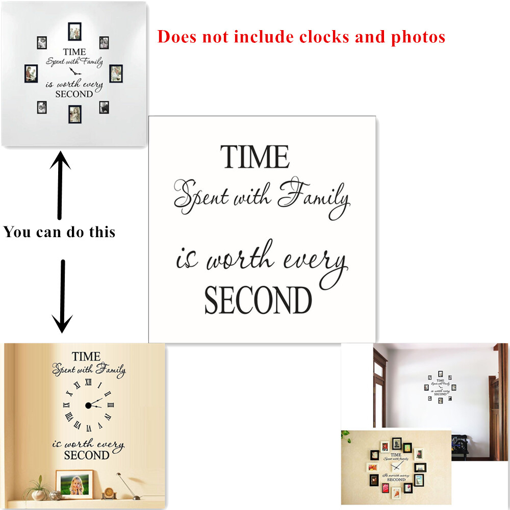 2 PCS Wall Sticker Time Spent With Family is Worth Every Second Vinyl Home Decor