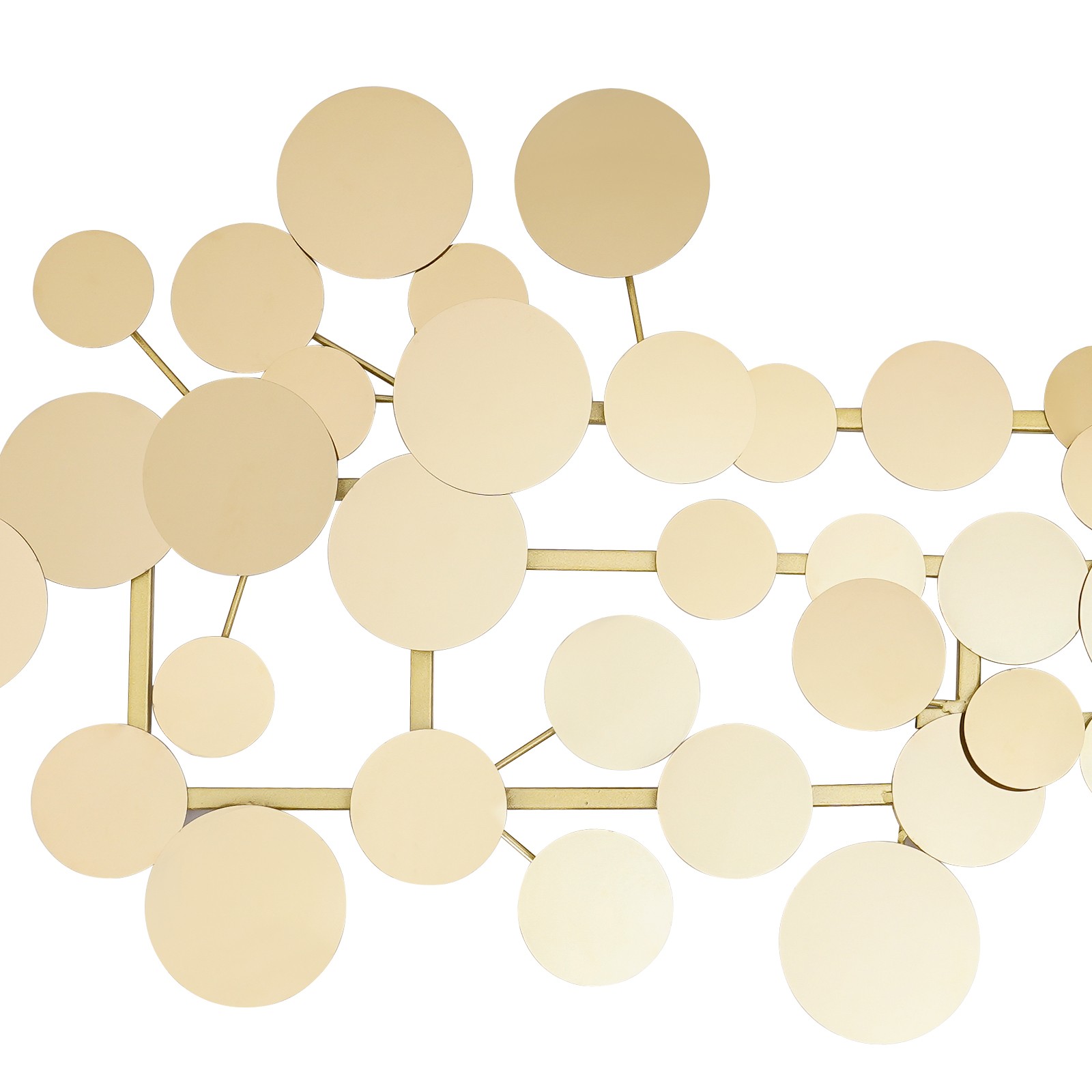 Large Gold Metal Wall Art Decor 59×19 inch, Modern Geometric Circle Wall