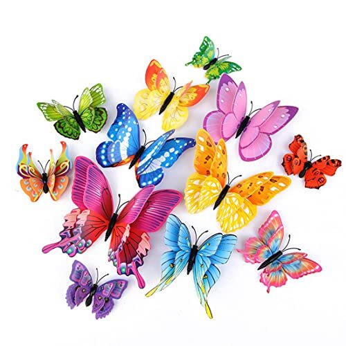 Butterfly Wall Decor/48 PCS, 3D Butterflies Stickers for Party 24 Colorful