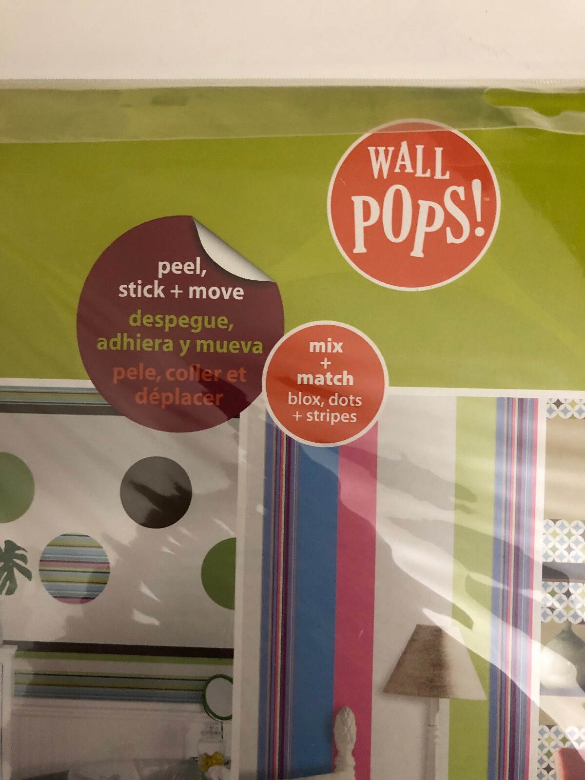 Wall Pops Ribbon Candy Blue 5 Pcs Circles Stickers Decals WPD93947-RARE-SHIP24HR