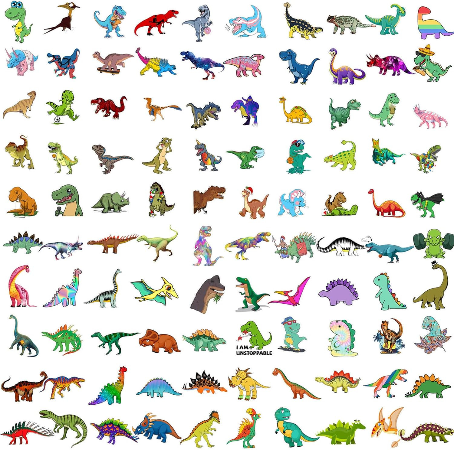 100PCS Dinosaur Stickers for Kids Waterproof Vinyl Cute Dino Party Favors Reward