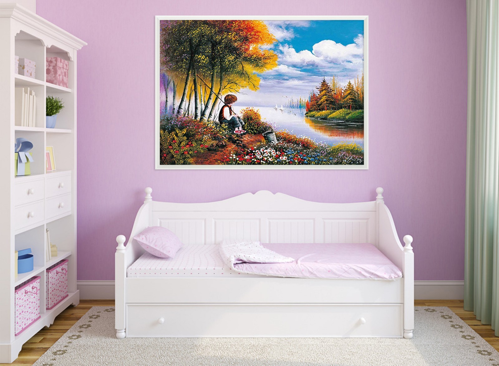 3D River Tree 676 Fake Framed Poster Home Decor Print Painting Unique Art Summer