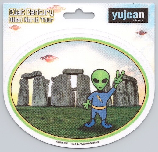 Alien World Tour Stonehenge UFO Die-Cut Decal Sticker New Area 51 Space Tourist