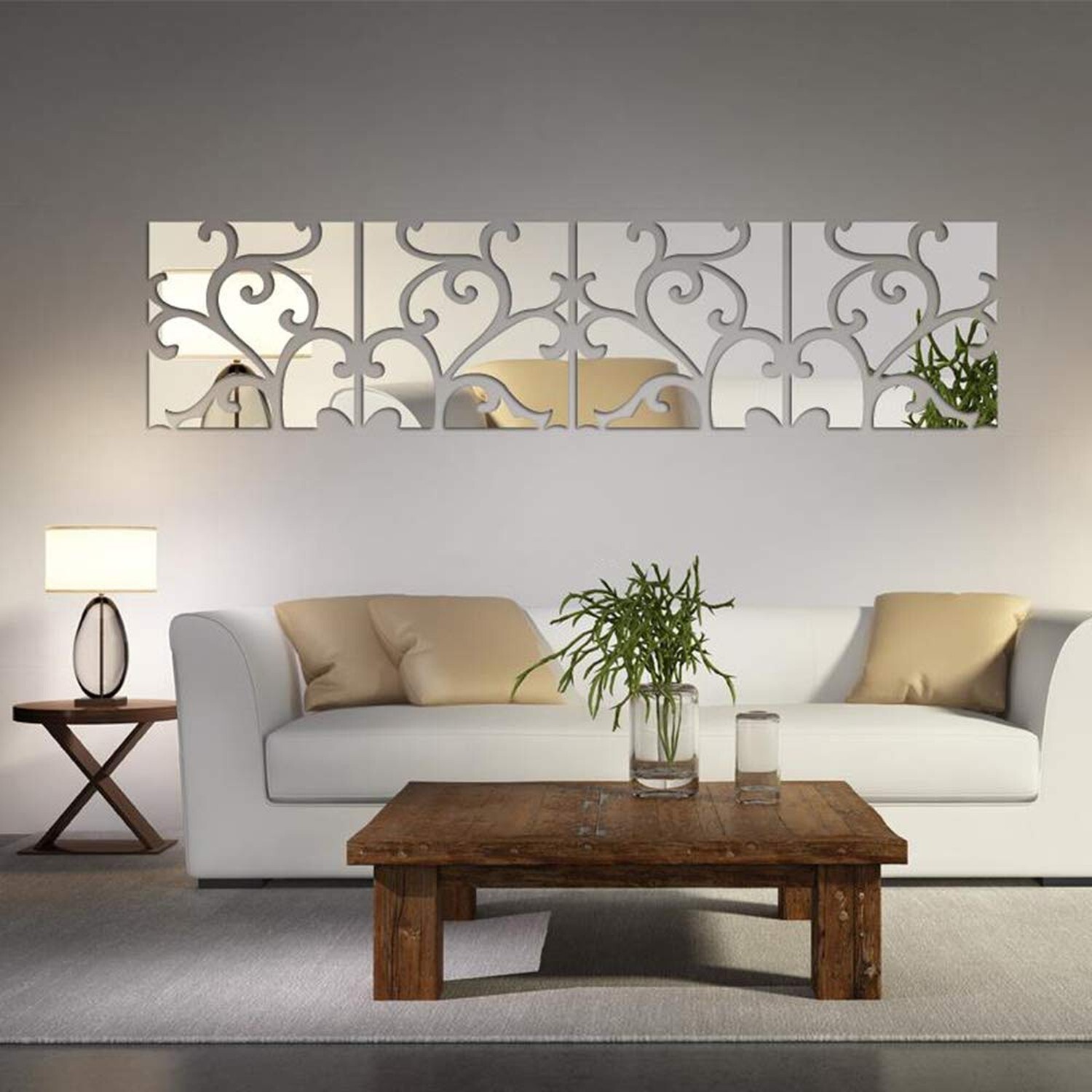 3D Mirror Wall Stickers, Acrylic Square Geometric Pattern DIY Art Decals, Sel…