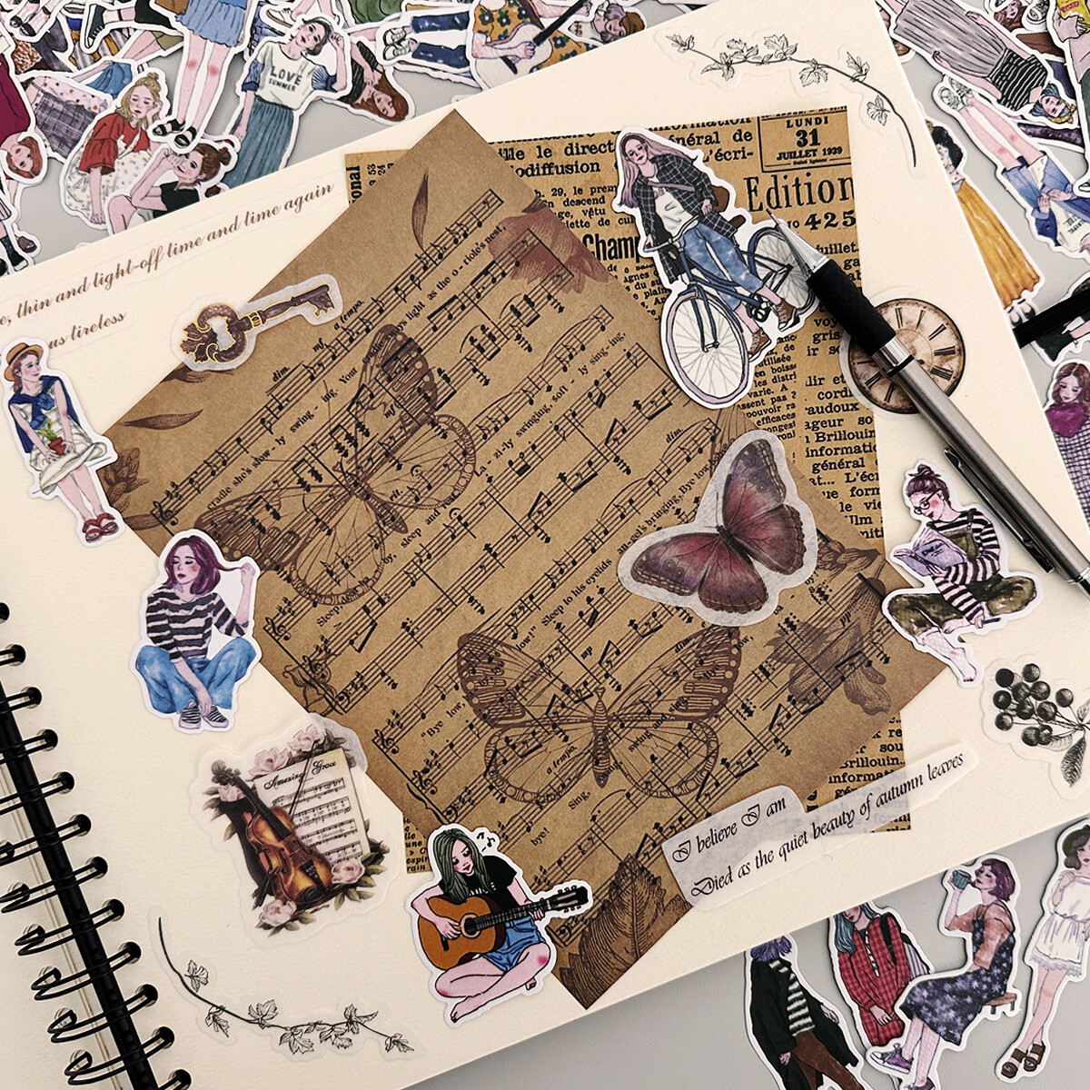 Wrapables Fashion Women People Vinyl Stickers for Scrapbooking, Journaling