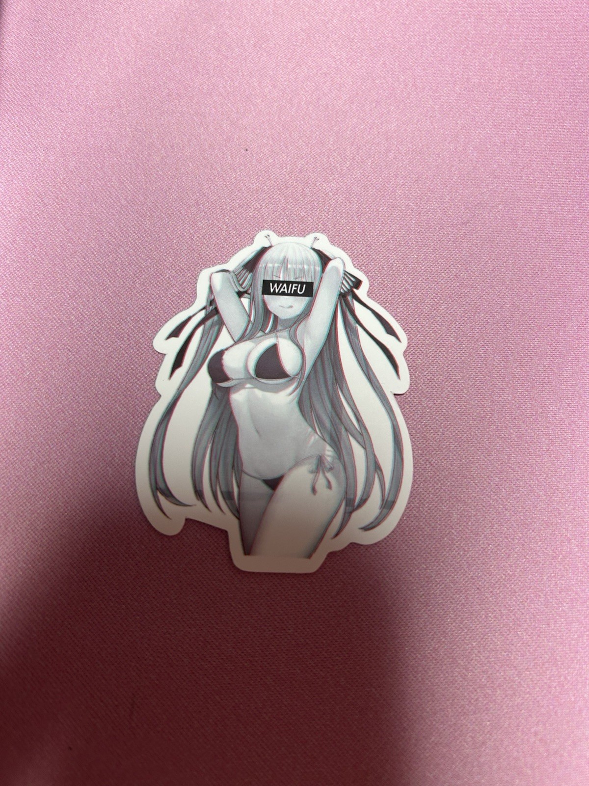 black and white waifu lewd fantasy girl sticker #16