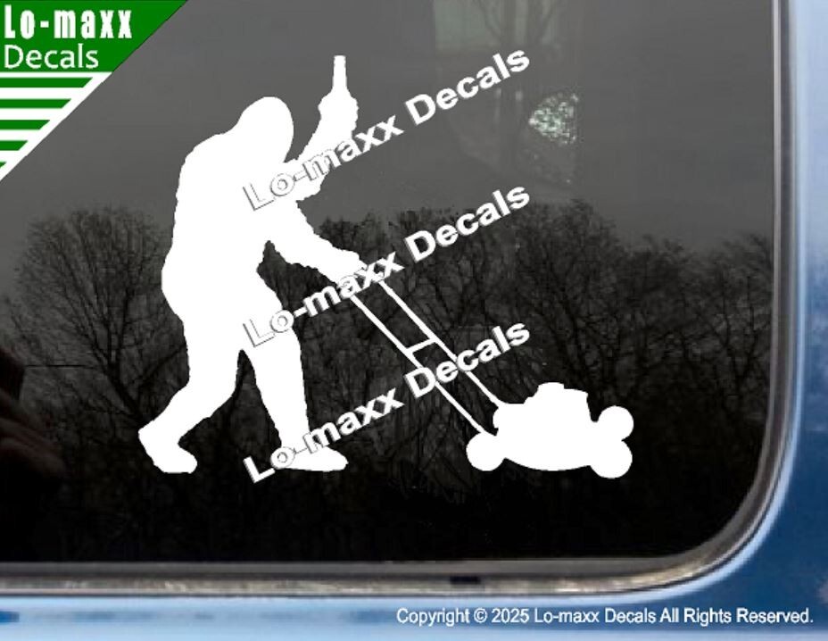 Sasquatch Lawn King: Beer and Blades Lawn Care Edition Die-Cut Vinyl Decal