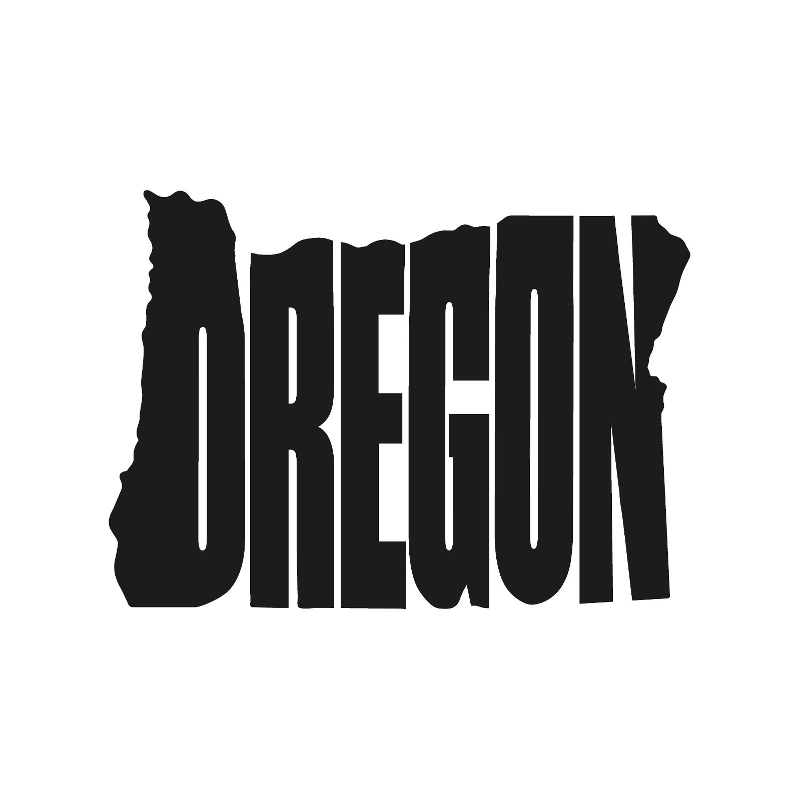 Oregon State Typography Name Outline Vinyl Decal Car Laptop sticker
