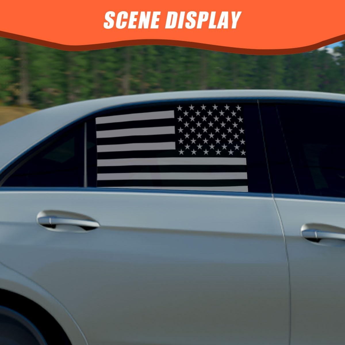 2PCS Rear Side Window American Flag Sticker Decals, Matte USA Flag Vinyl Stic…