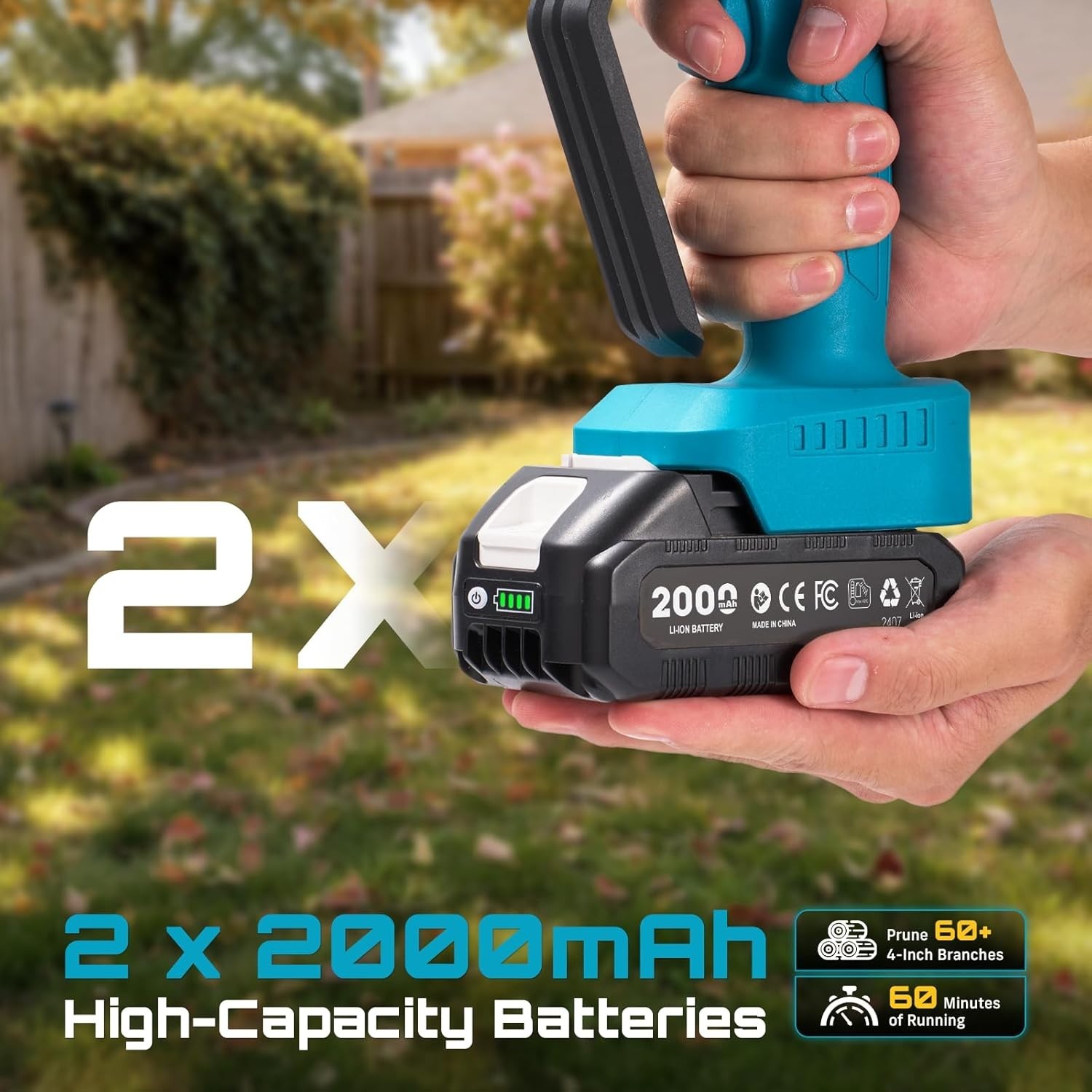 Brushless Mini Chainsaw 6 Inch, Handheld Saw with 2 * 2000 mAh Batteries, Cor…