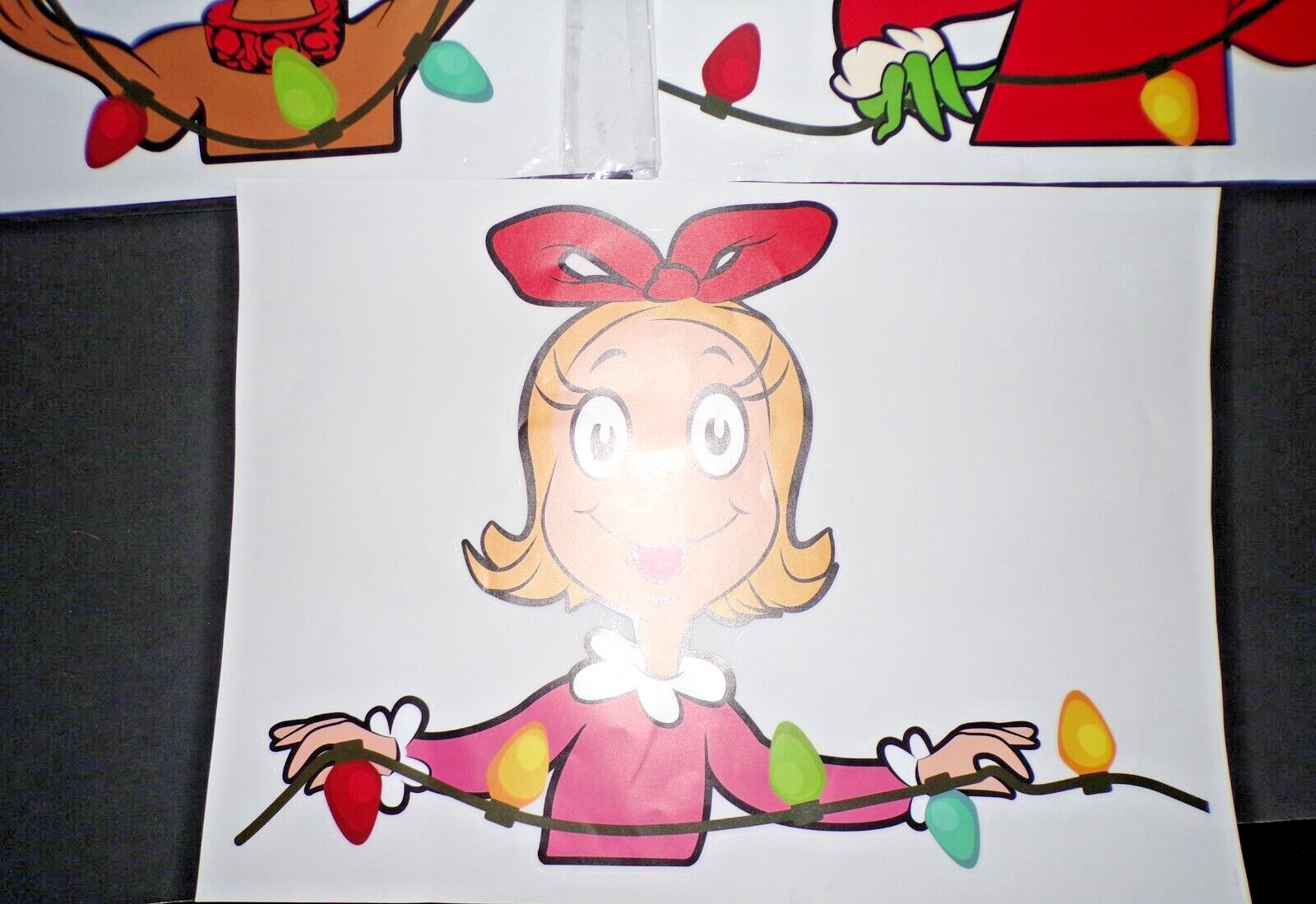 3pk Christmas Grinch, Cindy Lu & Max 14×11 Stickers Deco surfaces, windows Cltb