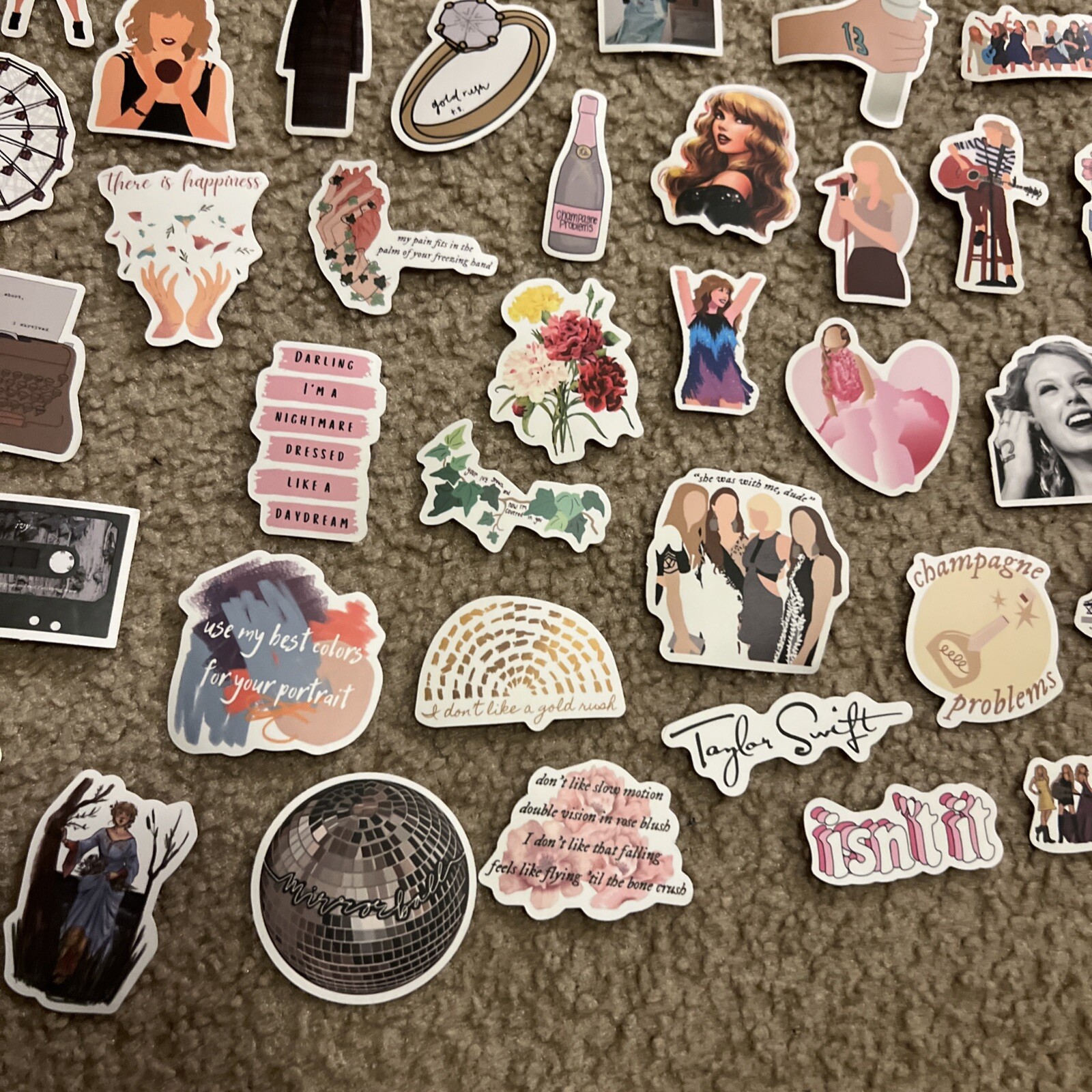 100 Piece Taylor Swift Stickers Laptop Luggage Decals Dope Wall Sticker Lot A