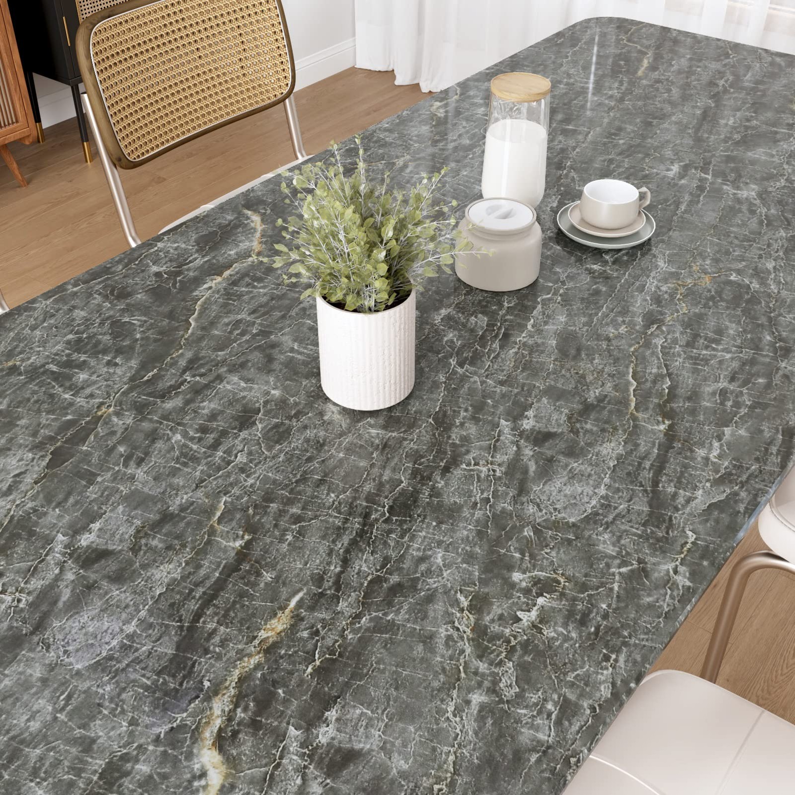 Grey Marble Contact Paper for Countertops Waterproof Marble Peel and Stick Wa…