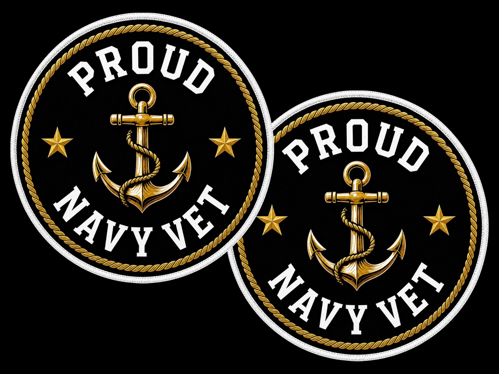 Proud Navy Vet Decal Sticker Trading Car Window Binder Laptop Locker Set of 2