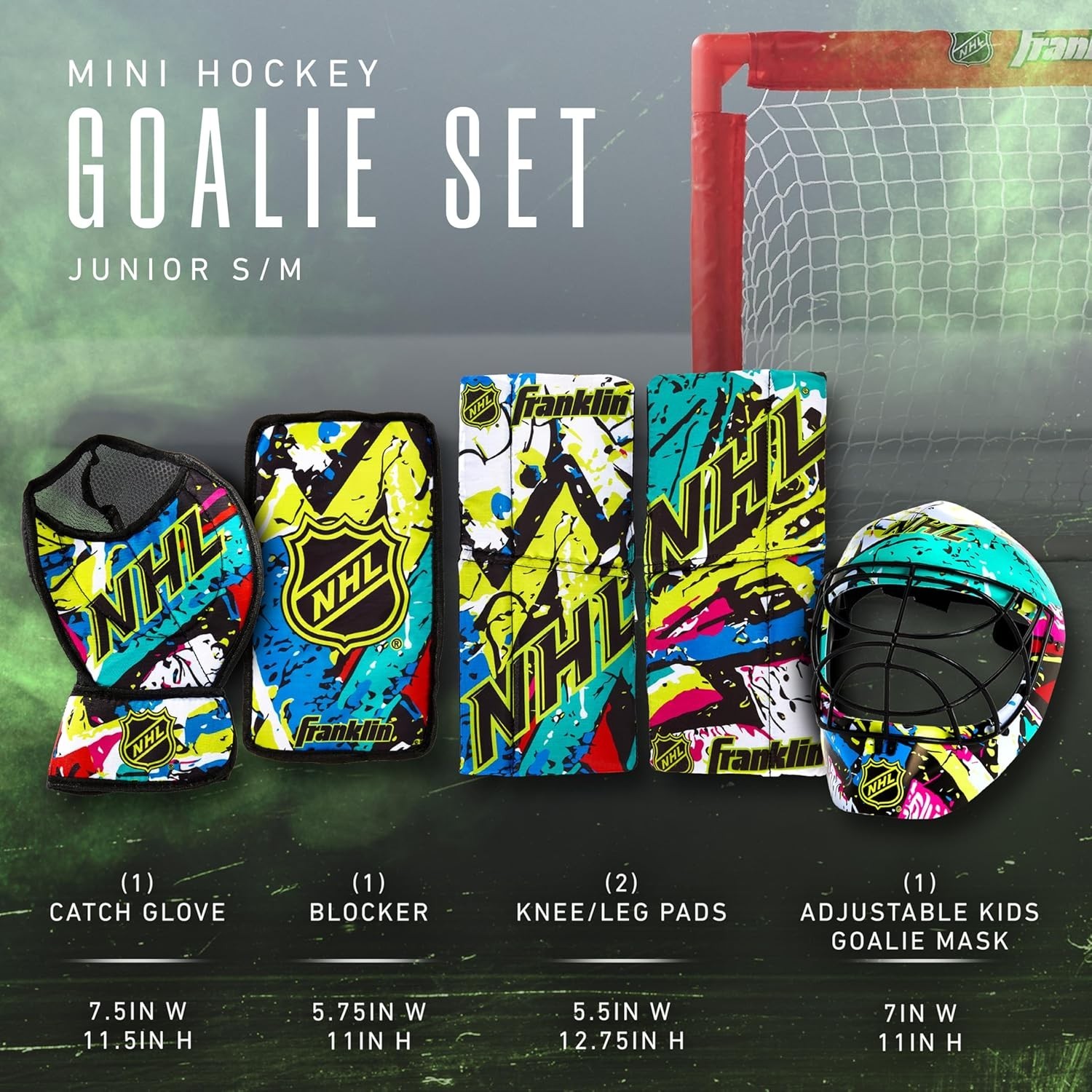 NHL Youth Knee Hockey Goalie Pads + Helmet Set – Kids Knee + Mini Hockey Goalie