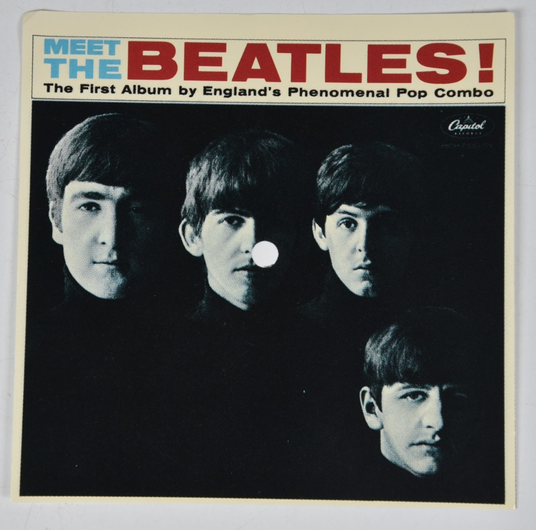 Vintage Meet The Beatles Insert Cover Art 6" Art Print 45 Record Paper ONLY