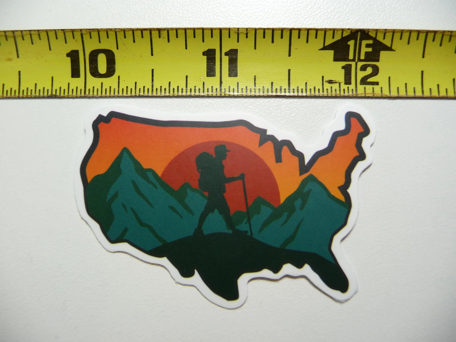 HIKING USA MOUNTAINS BACKPACKING SMALL STICKER DECAL CAMPING OUTDOORS PARK WILD