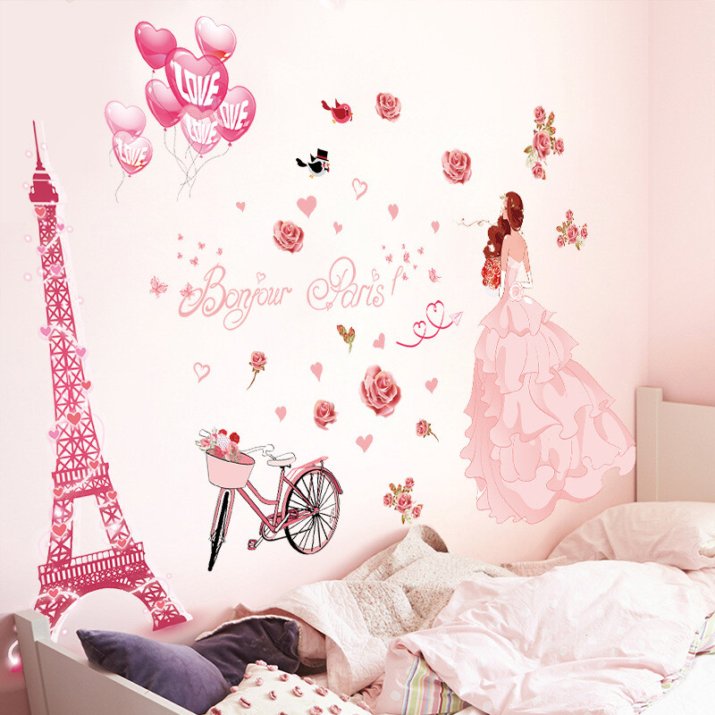 Removable Vinyl Wall Decal Paris Eiffel tower Sticker Home living Room Decor