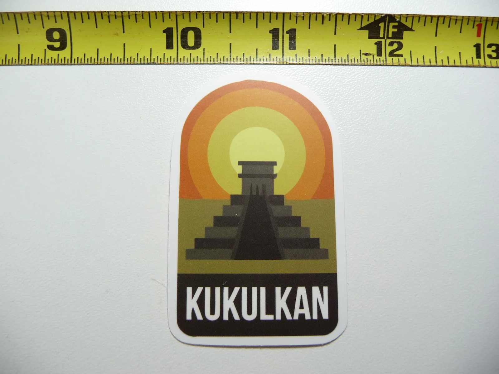 KUKULKAN PYRAMID MEXICO SUN SMALL STICKER DECAL MINI TINY TRAVEL POSTER