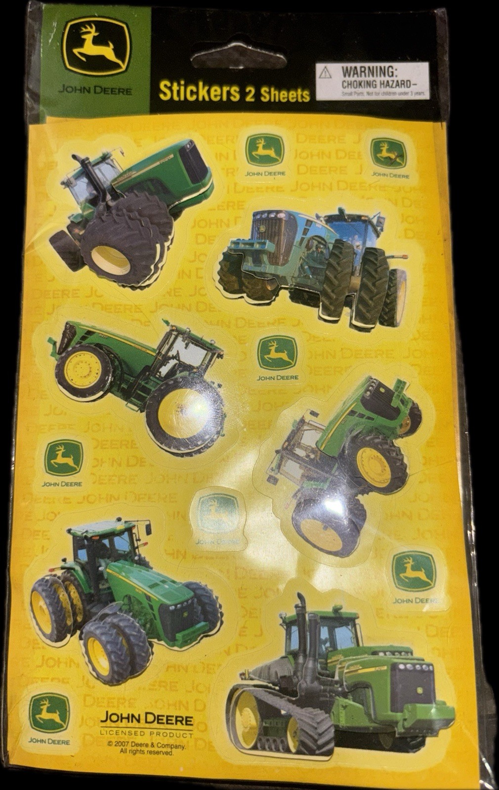 NEW SEALED John Deere 3D Stickers Stickety Doo Da 2007 US6