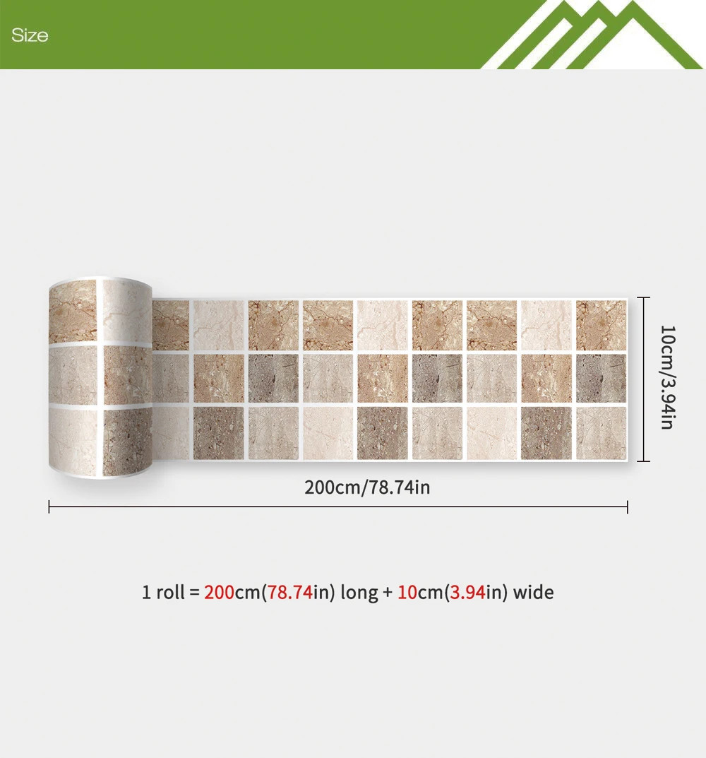 Bathroom Waist Line Wall Stickers Waterproof Peel & Stick Kitchen Office Decor