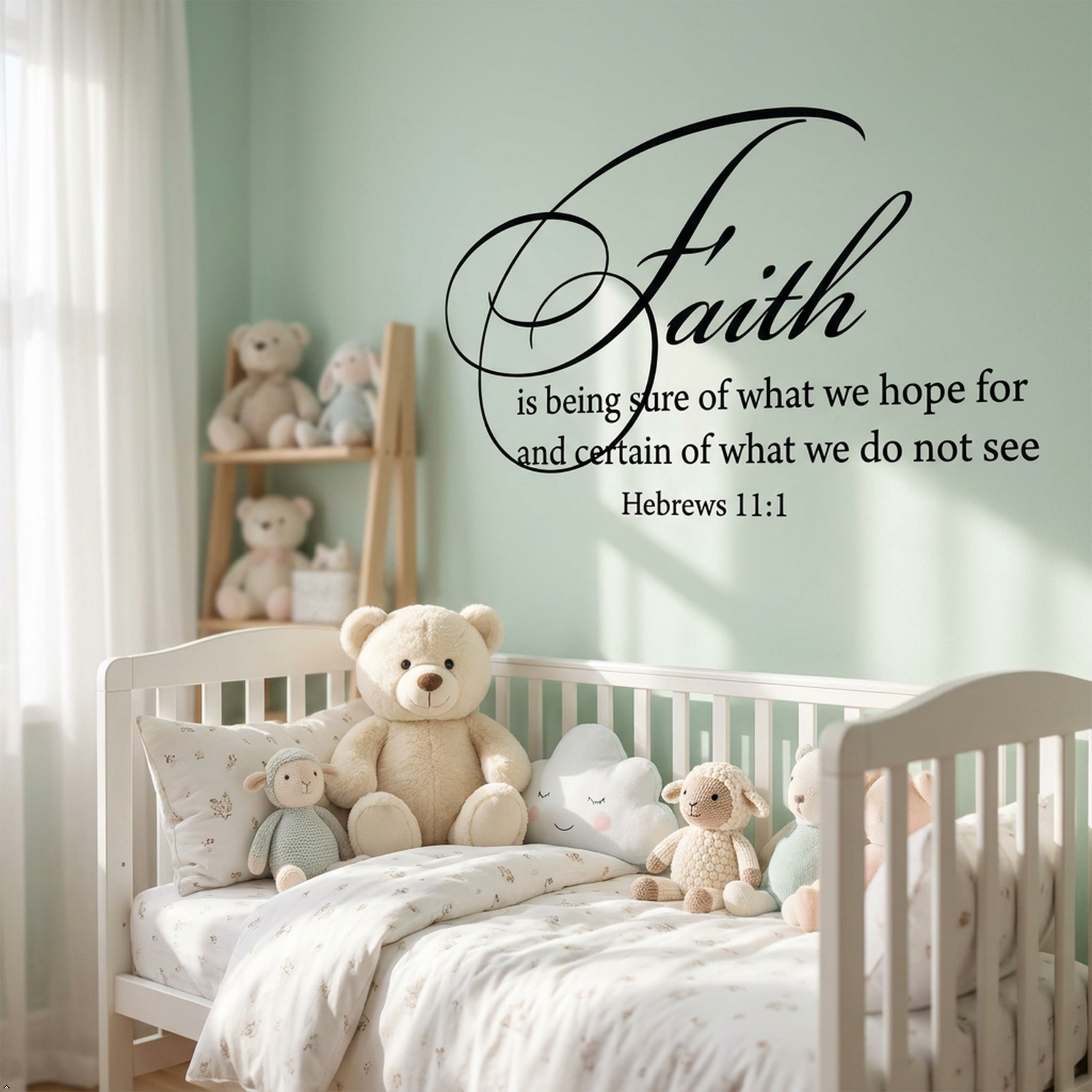 Hebrews 11:1 Faith Wall Decal Inspirational Bible Verse Vinyl Sticker for Home