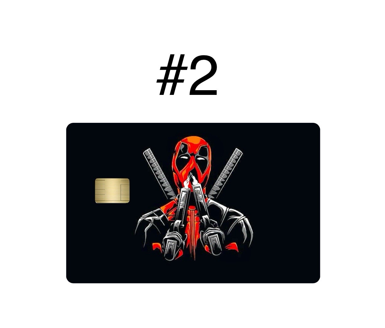 2 Deadpool Premium Print Bank Card Vinyl Skins Small Chip. Choose Any 2
