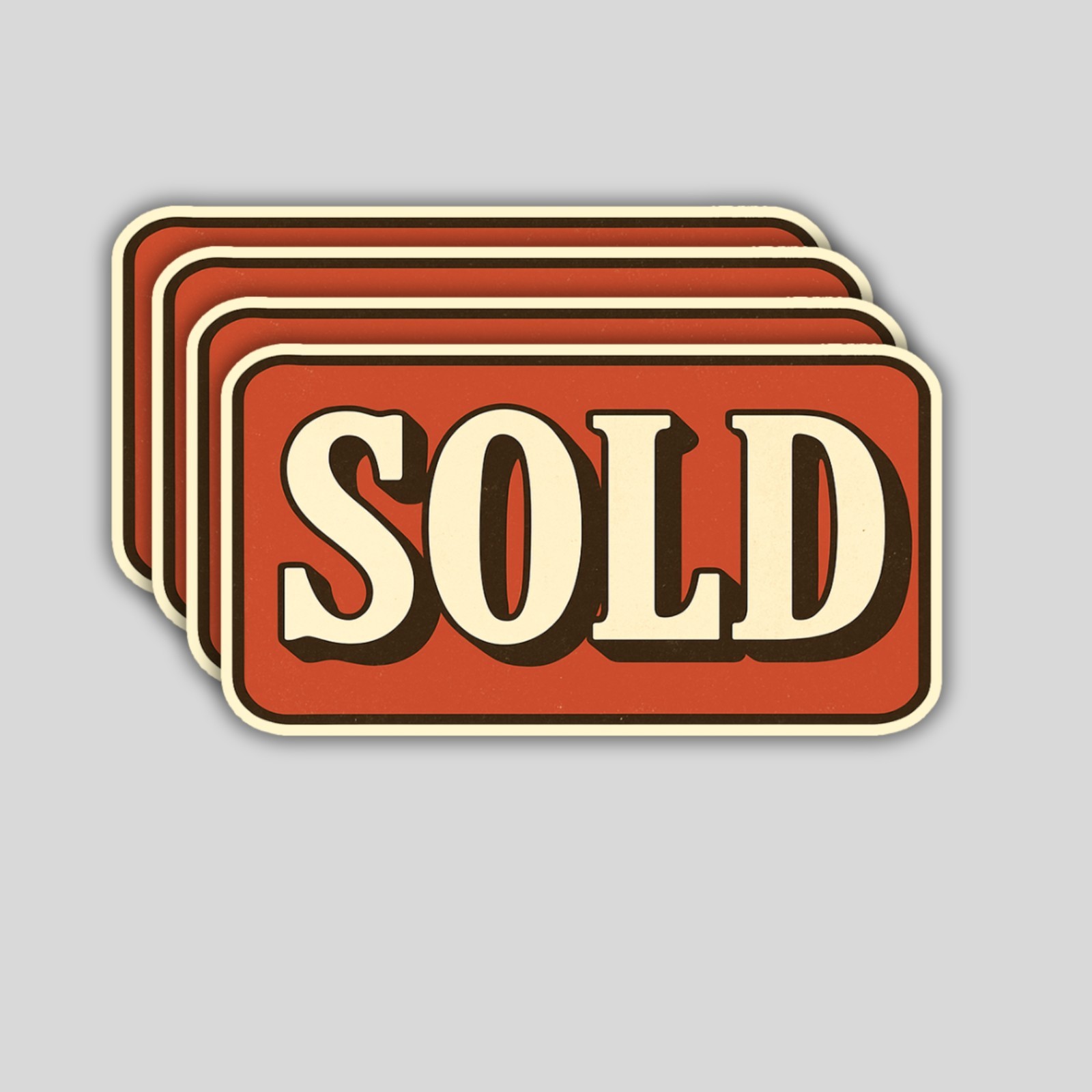 Bold Red SOLD Vinyl Stickers – Realtor Decals – 4 Pack