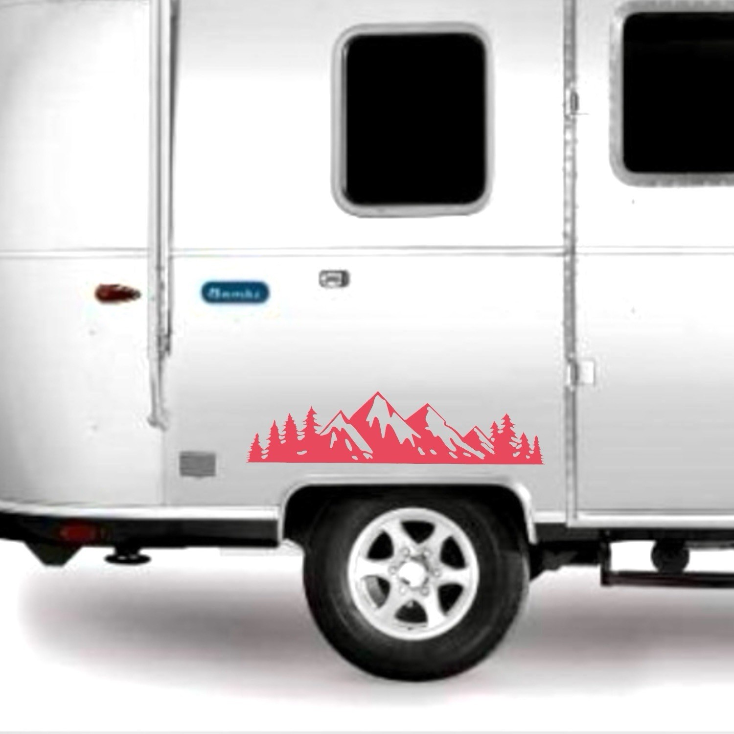 MOUNTAIN RANGE TREE LANDSCAPE SCENE Vinyl Decal for Car Jeep Truck