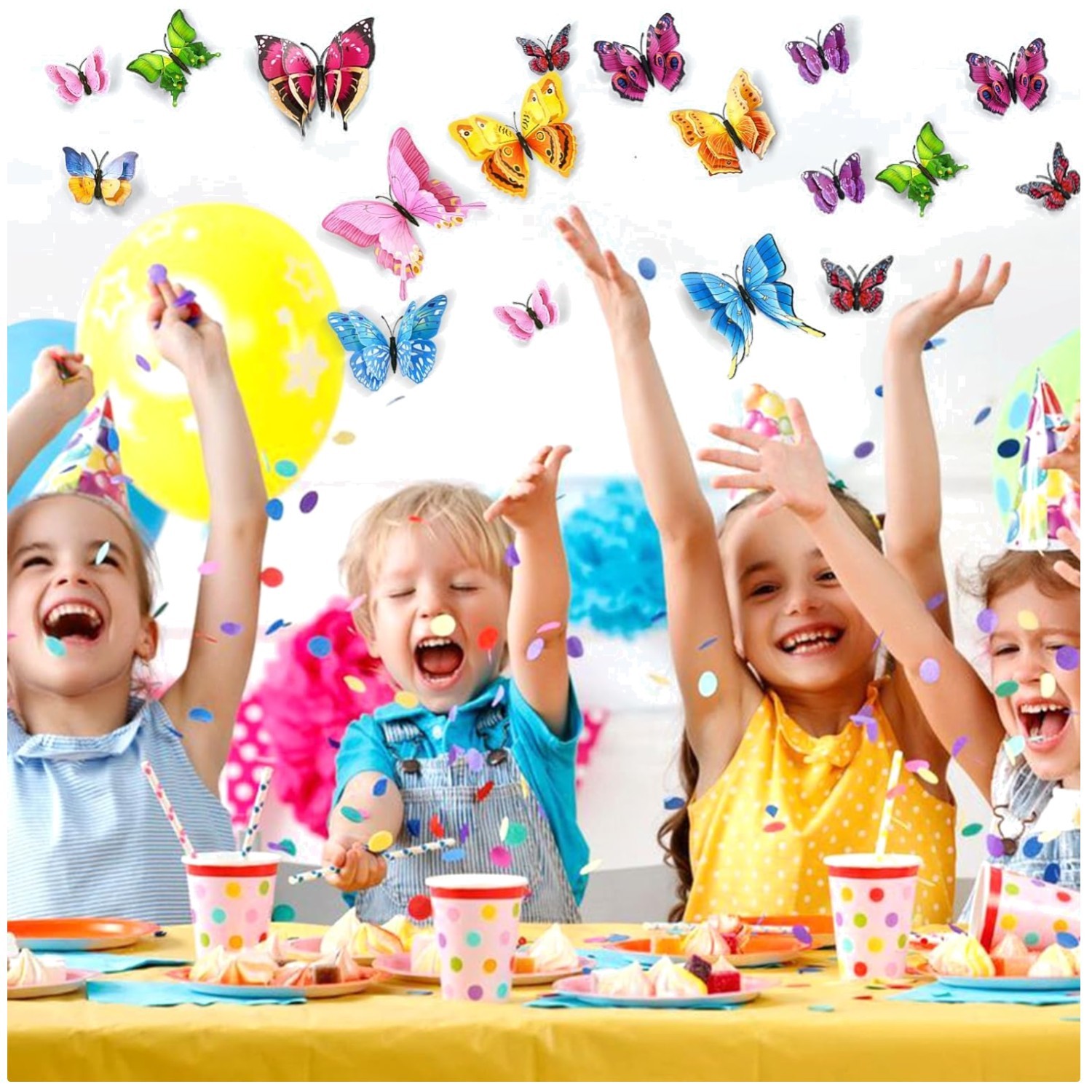 Metallic Texture Cardboard Butterfly Decals