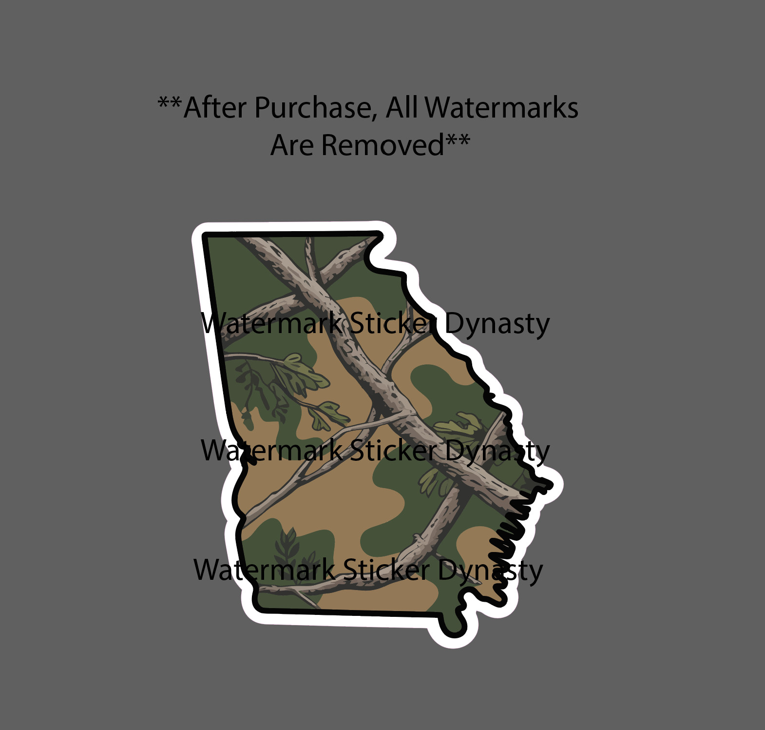 Georgia Camo Sticker Waterproof Decal State Hunting Outdoor Fishing Gift NEW