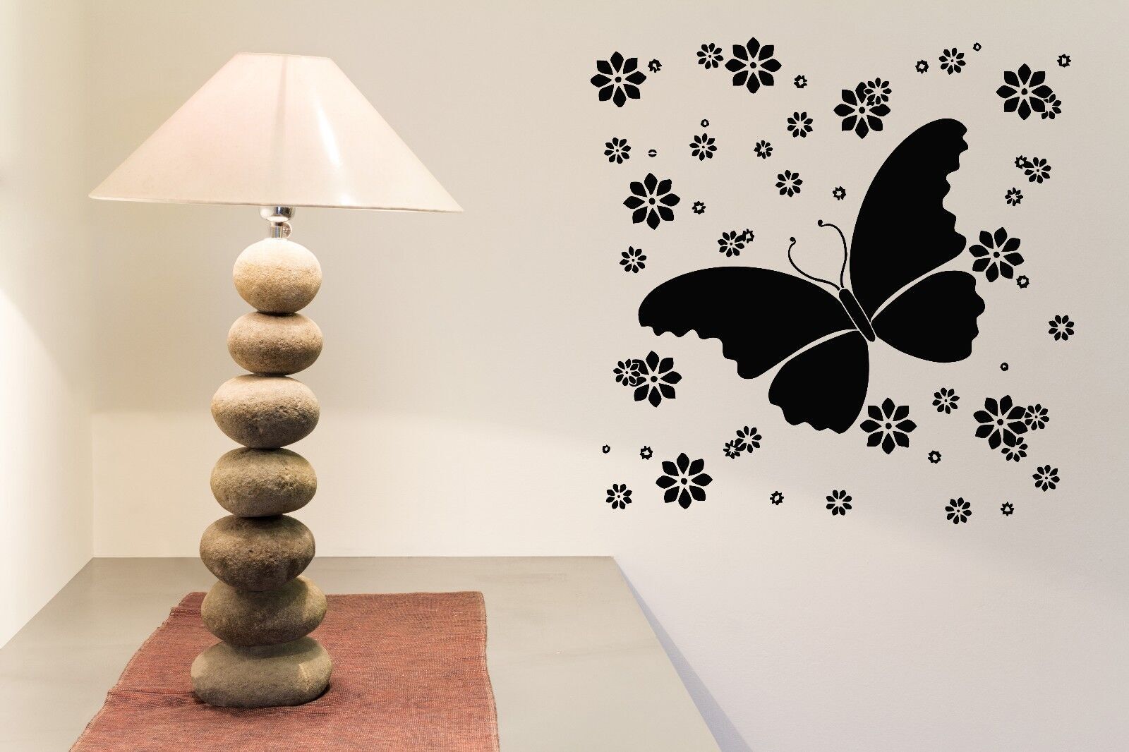 Vinyl Decal Beautiful Butterfly Flowers Patterns Wall Sticker (n597)