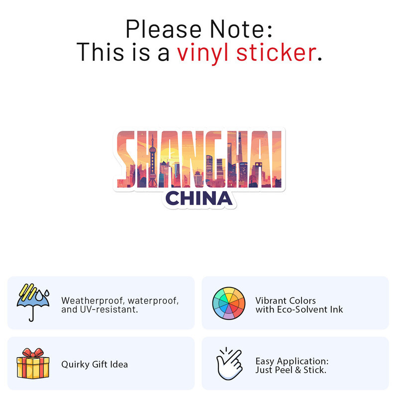 China Shanghai City Sticker Car Bumper Weatherproof Vinyl Decal
