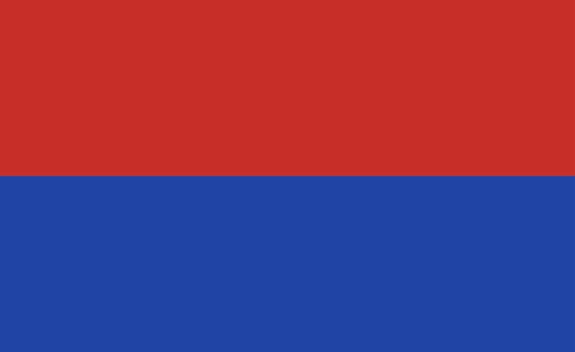 Red & Blue Horizontal Rectangle Flag Sticker Decal, Adults, Flags Theme