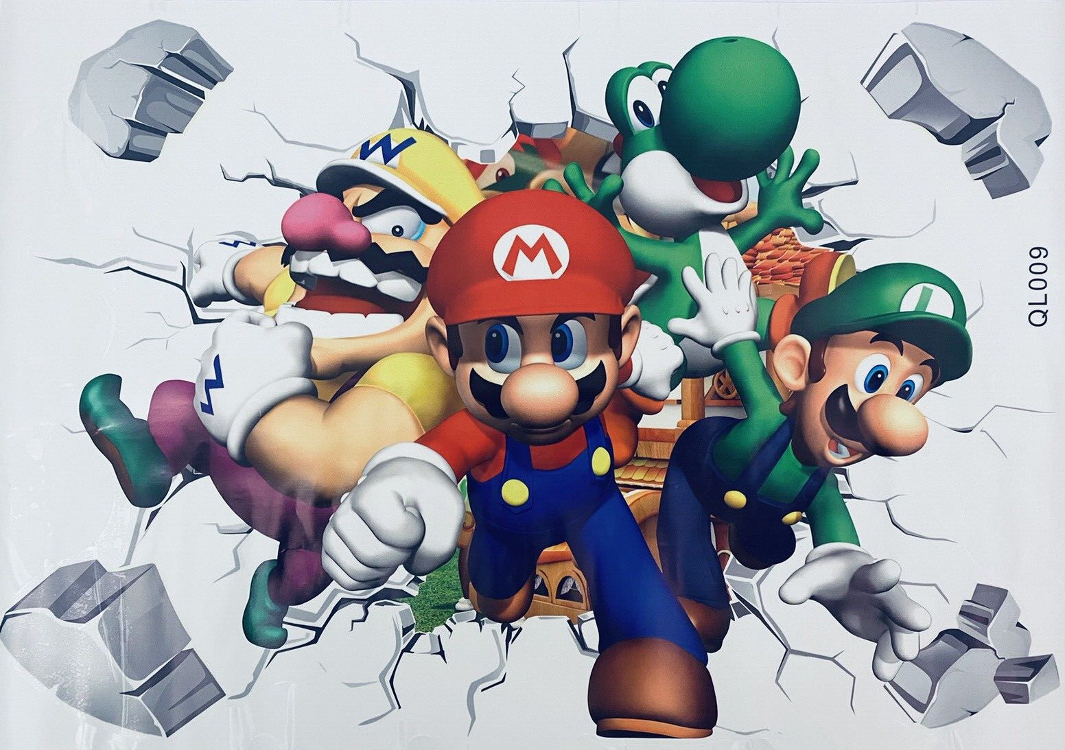 Super Mario Brothers Removable Wall Sticker 21"x 14.5" 3D Decal Kids Home Decor