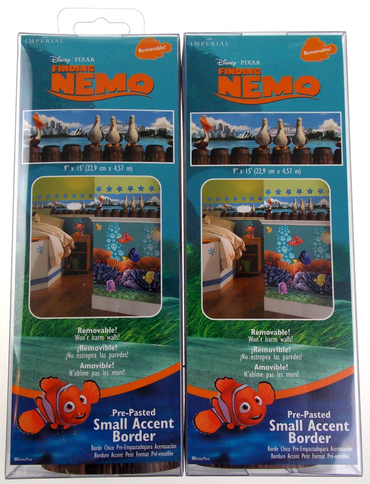 Disney Pixar Finding Nemo Removable Pre Pasted Small Accent Wall Border Lot 2