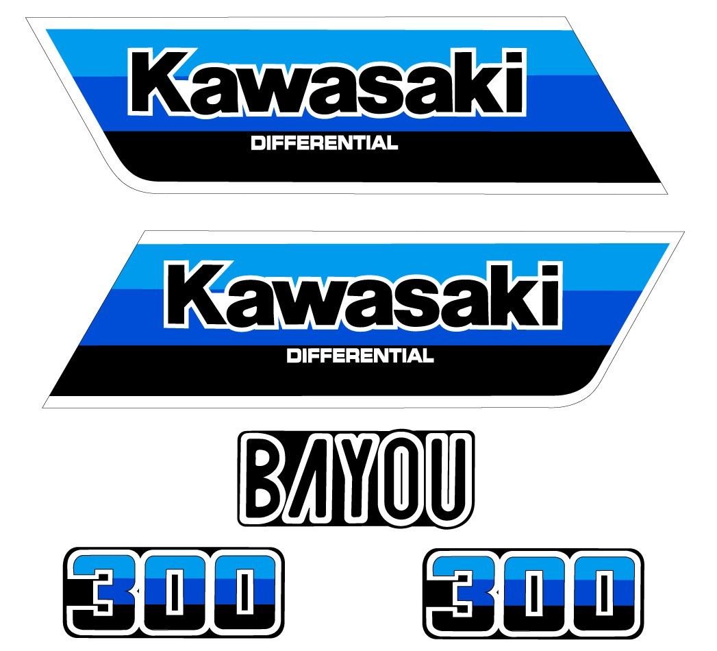 1985 1986 1987 Kawasaki Bayou KLF 300 Decal Graphics Emblem Marks Kit