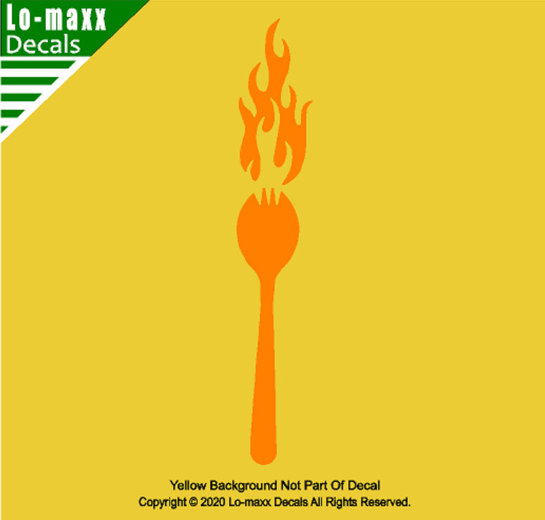 Flaming Spork Original Art High Quality Various Colors Sizes Die Cut Vinyl Decal