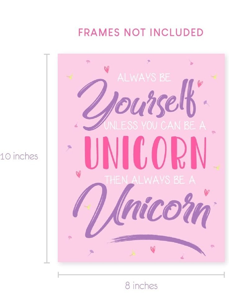 Unicorn Wall Decor – Unicorn Pictures Wall Decor Set Of 8 – Unicorn Wall Art