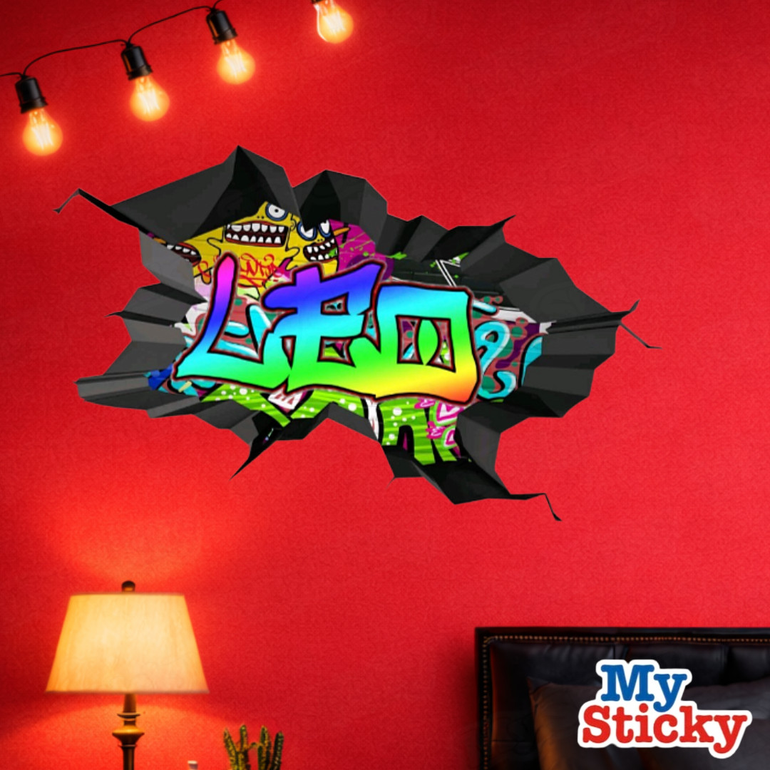 Custom Text Island Style Graffiti Name Wall Decal Personalized Sticker Decor NEW