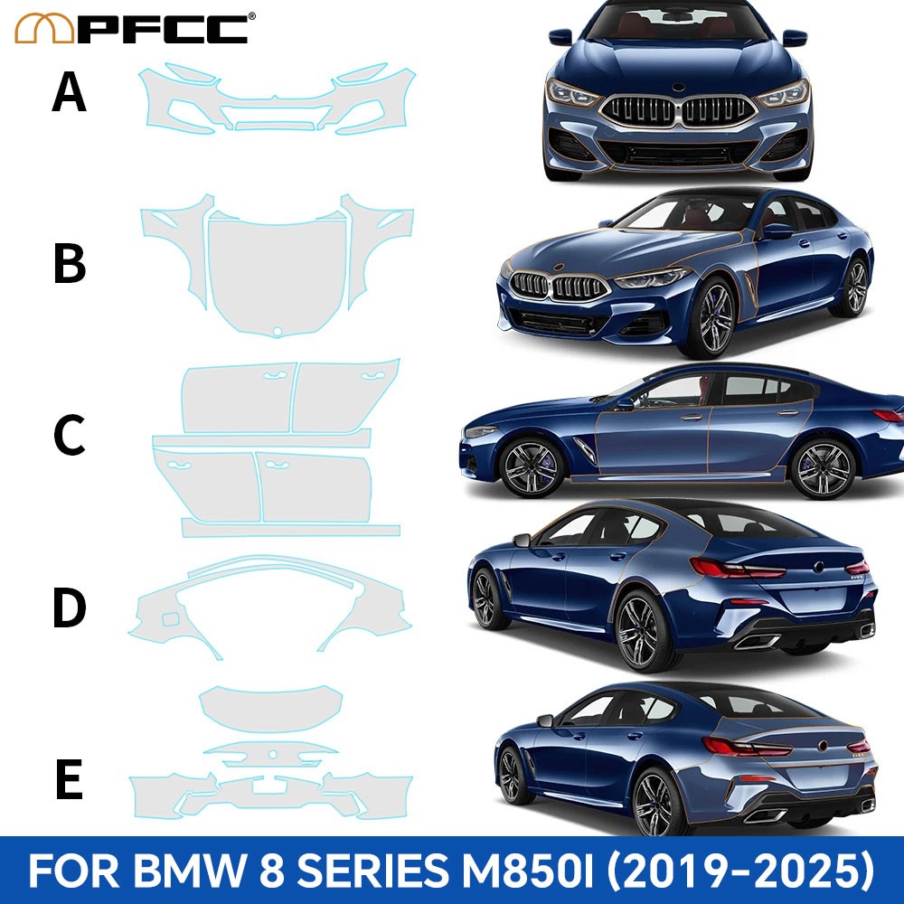 Full Car For BMW 8 Series M850i 2019-2025 M840i Precut Paint Protection Film PPF