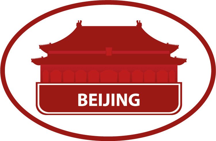 Beijing National Landmark Oval Car Bumper Sticker Decal
